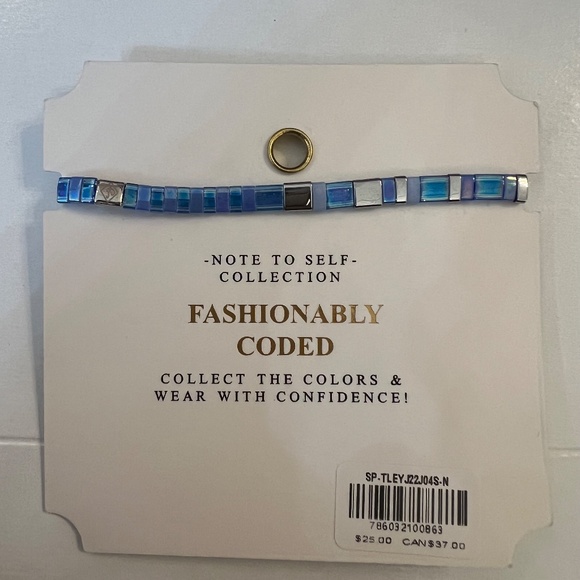 Skylar Paige - SERENITY - Morse Code Tila Beaded Bracelet - Peaceful Periwinkle - Picture 2 of 2